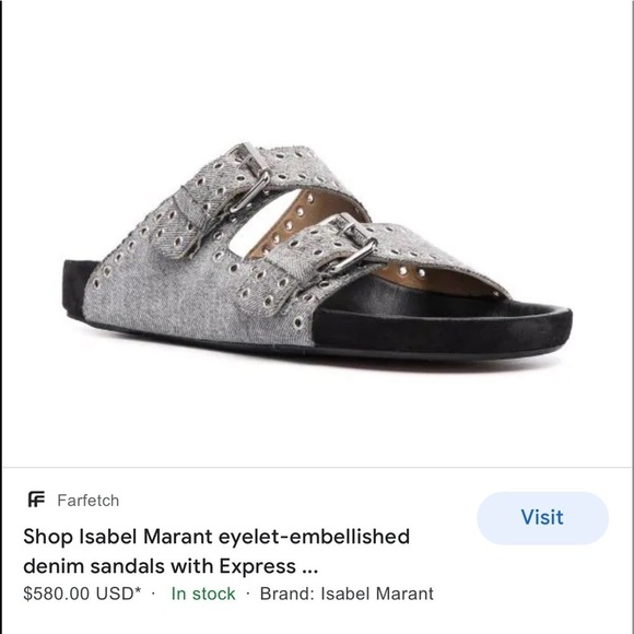 Isabel Marant denim Lennyo Sandals - Picture 5 of 12